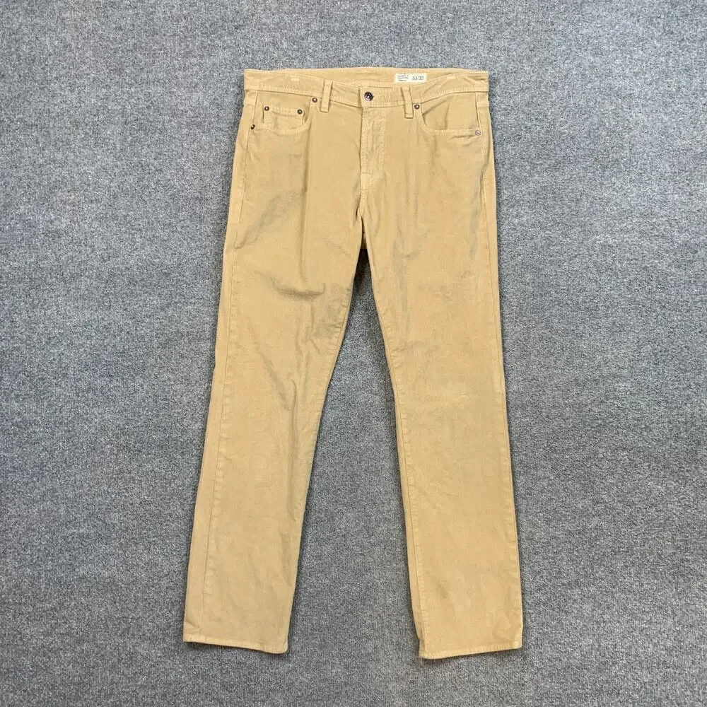 Vintage Cremieux Pants Mens 33 Tan Cotton Blend Stretch Straight Corduroy Chino
